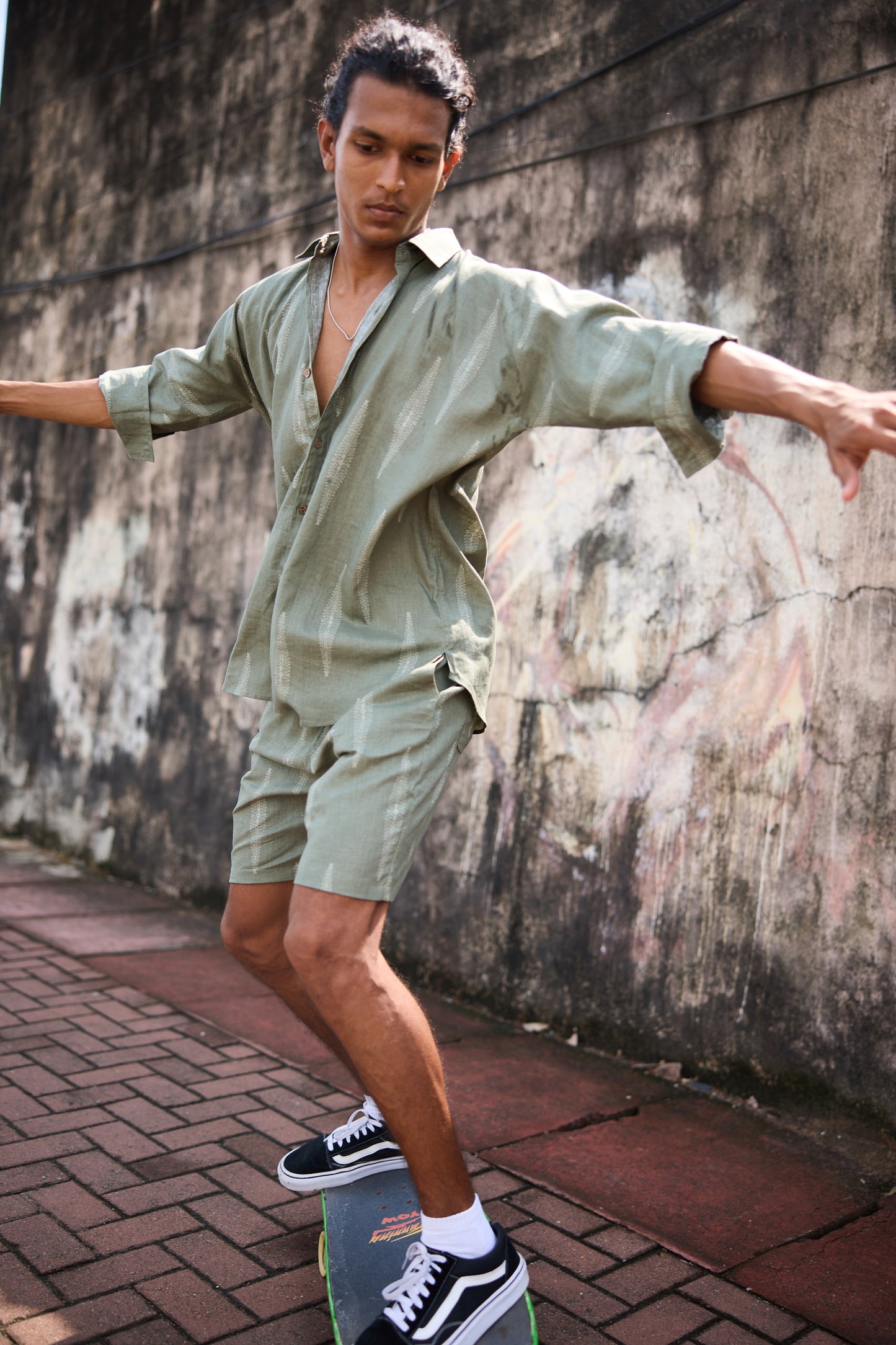 Khaki Leaf Co-ord Set
