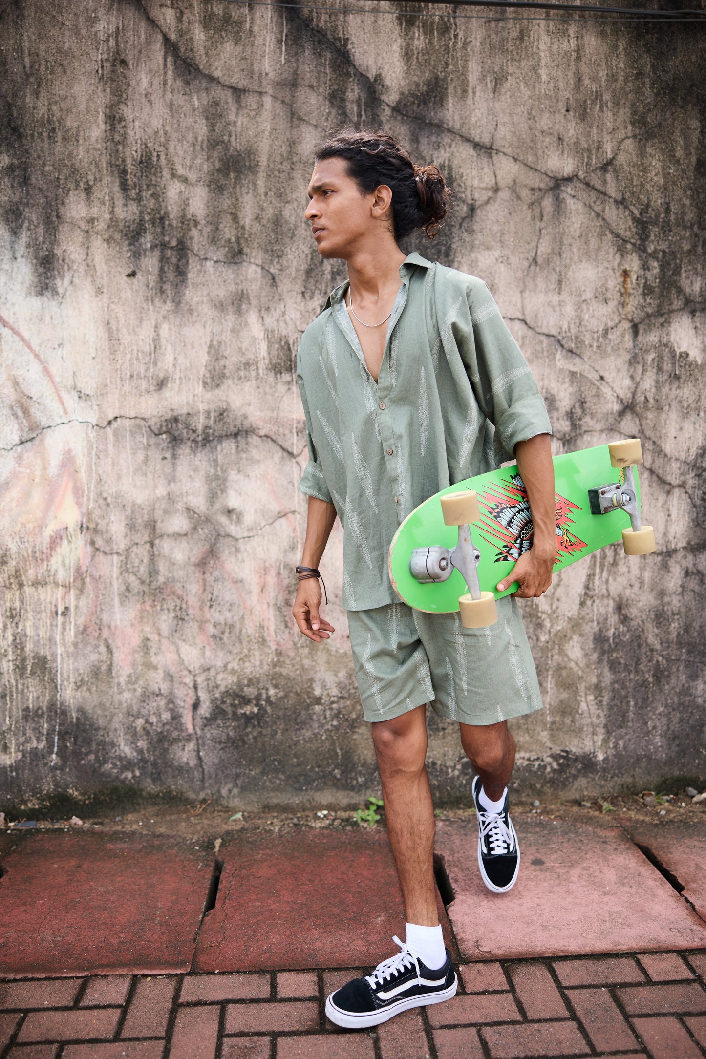 Khaki Leaf Co-ord Set