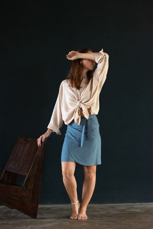 Shanni Skirt Blue Grey