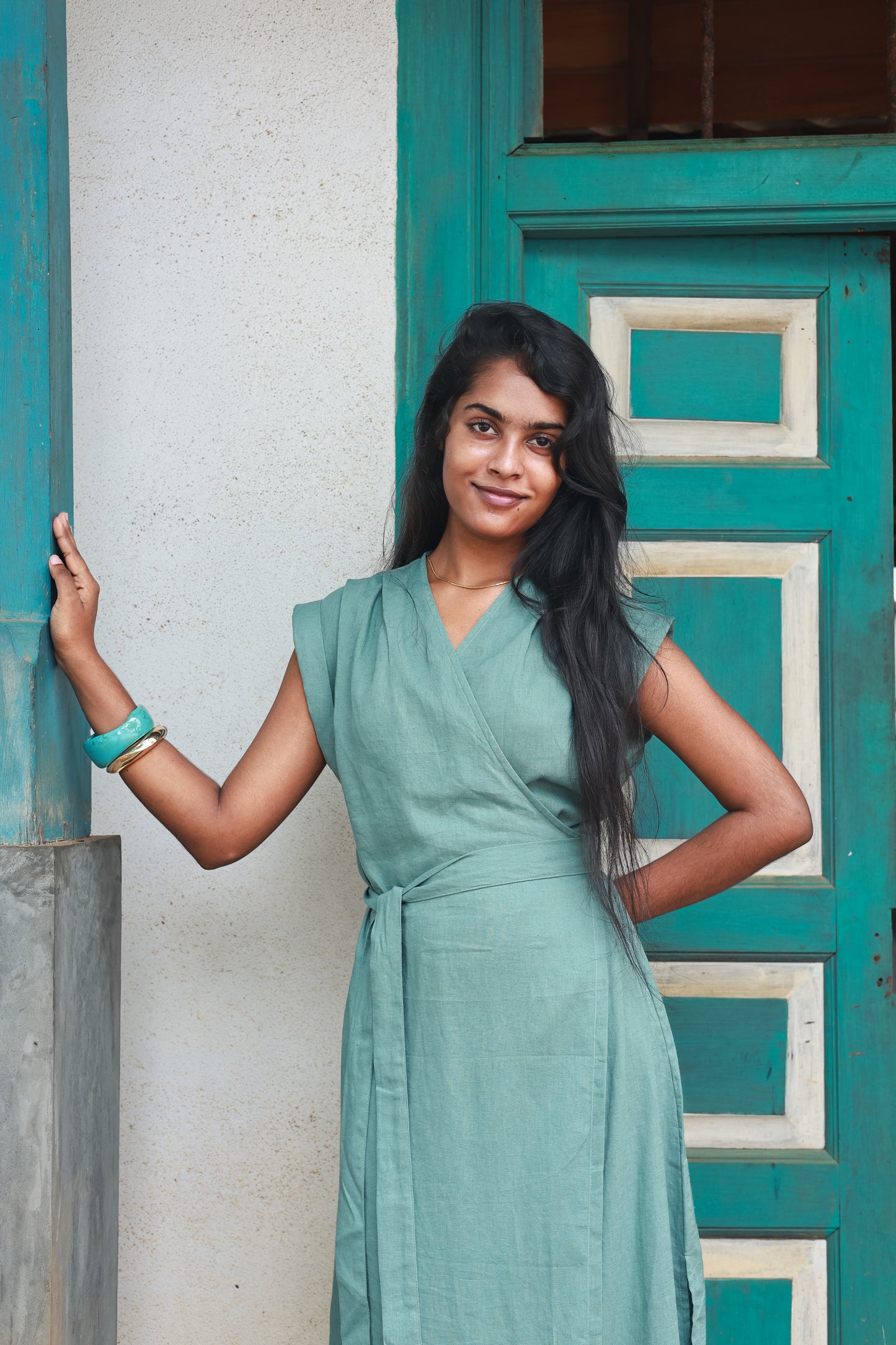 Sam Linen Dress Jade