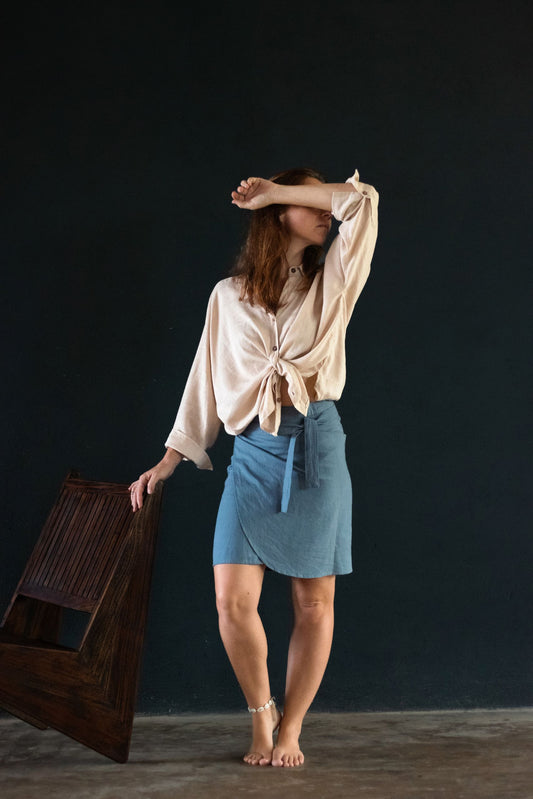 Shanni Skirt Blue Grey